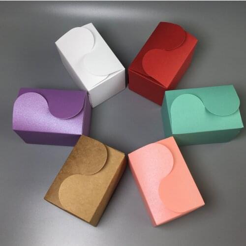 35Pcs Small Handmade Paper Box Colorful Cardboard Wedding Favor Candy Packaging Boxes Square Shape Gift Boxes 9x6x6cm