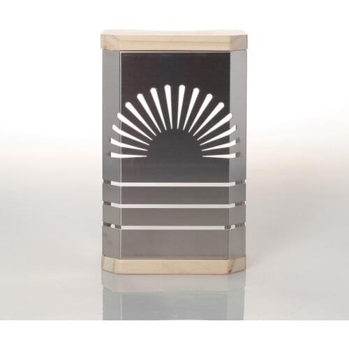 Stainless Steel & Wood Steam Room Lampshade Lamp Shade High Temperature Resistant Sauna Room Accessories Vapor-Proof