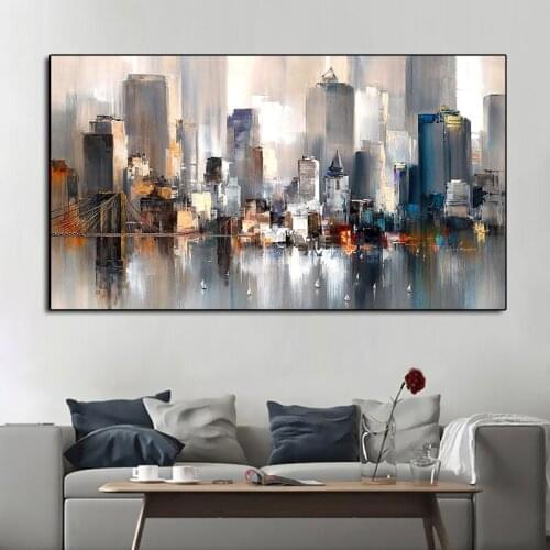 Abstract Cityscape Oil Poster And Prints Wall Decor for Living Room Canvas Painting Wall Art Picture Home Posters Artwork