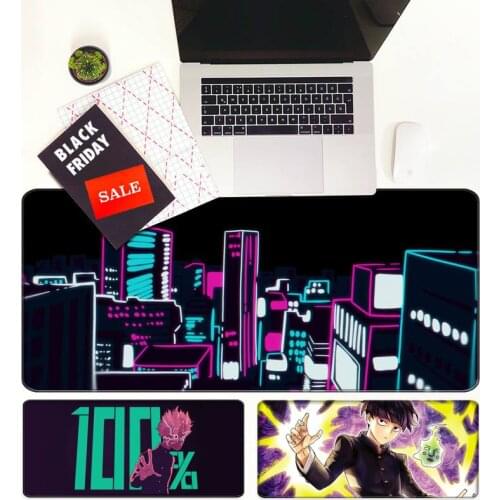 Anime Mob Psycho 100 Extra Large Mouse Pad Computer Gaming Mousepad Anti-slip Natural Rubber with Locking Edge Gaming Mouse Mat