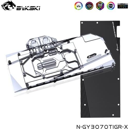 Bykski GPU Water Cooling Block For GALAXY Geforce RTX 3070Ti,3070 GAMER OC Card Cooler With Back Plate,N-GY3070TIGR-X