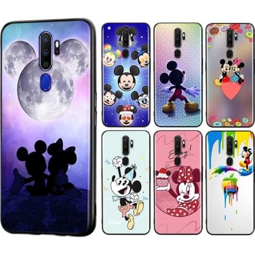 Mickey Mouse Smart for OPPO A11 X A9 A94 A93 A72 A73 A53 S A32 A31 A52 A92 A72 A12E A1K A12 A5 AX7 2020 Black Phone Case
