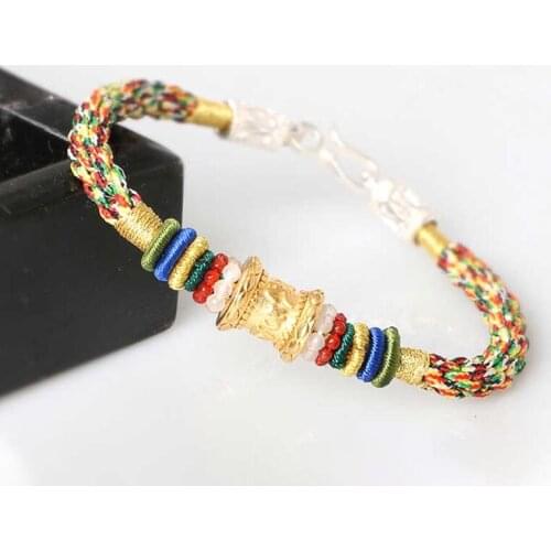 SANMANTUO Colorful Five-color Rope Hand-knit Bracelet cuban link chain bracelet