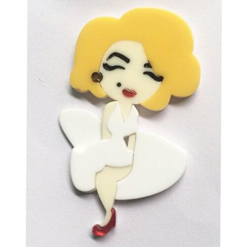 Hollywood Star Marilyn Monroe Brooches Pin Resin Acrylic Brooches Pins