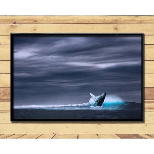 Humpback Whale Ferocious Giant Marine Animal (19) Wall Posters Prints Silk Art Painting For Home Wall Bedroom Decor