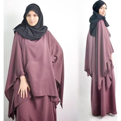 Eid Muslim Paryer Dress 2 Piece Set Long Khimar Jilbab Muslim Women Prayer Garment Set Abaya Arab Islamic Burqa Ramadan Musulman