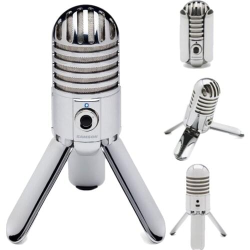 Original Samson Meteor Mic Studio Recording Condenser Microphone Fold-back Leg with USB Cable Carrying Bag for computer