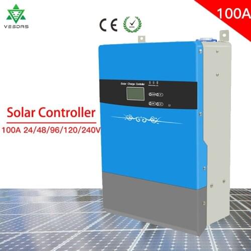100A PWM Solar PV Charge Controller High quality Solar Battery Regulator For 24V 48V 96V 120V 240V Lithium Lead acid Battery
