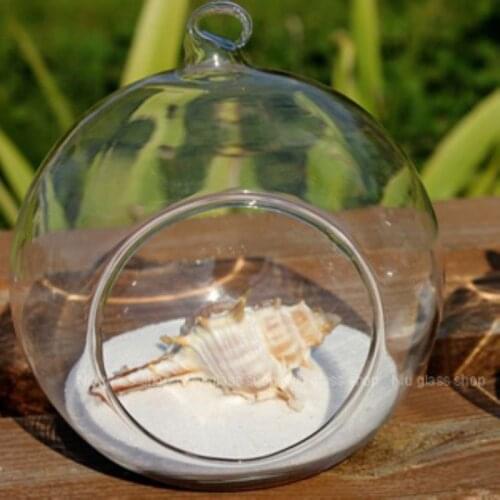 Round Glass Vase Terrarium 15 cm Vase Flower Pots Hanging Glass Candle Modern Wedding Floor Air Planter Candlestick