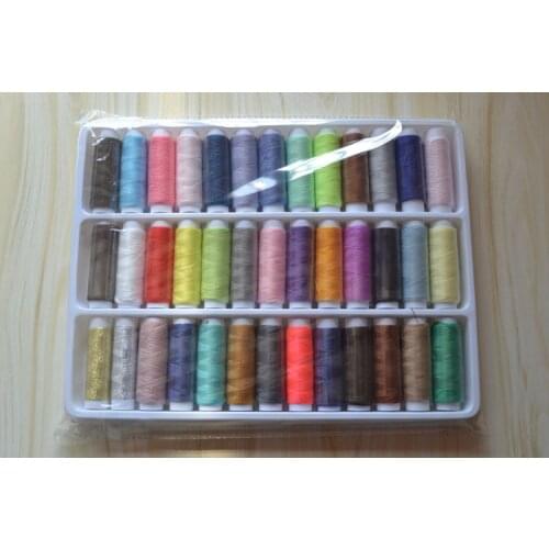 Top selling 39 color manual 402 sewing thread/hand sewing thread matching /39 fixed color 16 gold tail needles