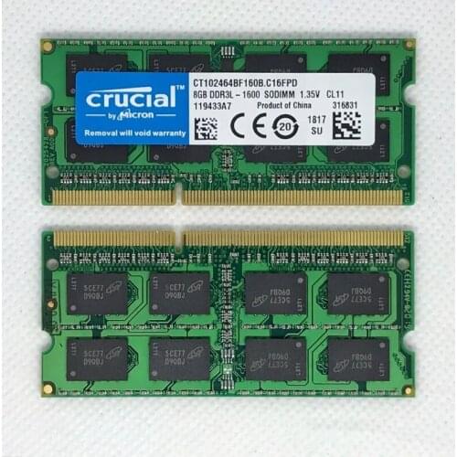 Crucial RAMS DDR3 8GB DDR3L-1600 SODIMM 1.35V Laptop memory DDR3 8GB 1600MHz laptop memoria notebook ram ddr3 12800 8gb 1600