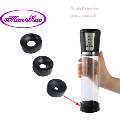Male Penis Pump Ring Silicone Penis Sleeve Extender Trainer Accessories Penis Erection Enlarger Exerciser Adult Sex Toys for Men