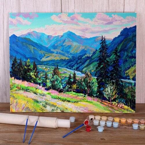 Landscape Carpathians Paint By Numbers Package Oil Paints 40*50 Picture By Numbers Photo Home Decor Crafts For Wholesale