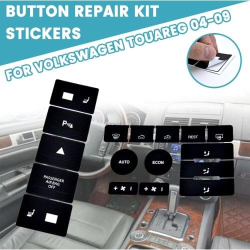 Car Repair Stickers Air Condition Climate Control Central Control Panel Switch Button Decals For Volkswagen Touareg 2004-2009