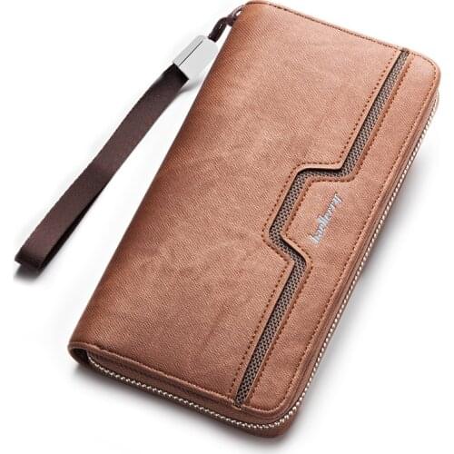 2018 New style business casual clutch young male wallet pu leathercraft design purse card holder detachable wristlet bag men