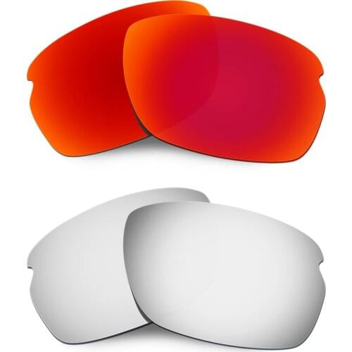 HKUCO Polarized Replacement Lenses For Carbon Shift Sunglasses Red/Silver 2 Pairs