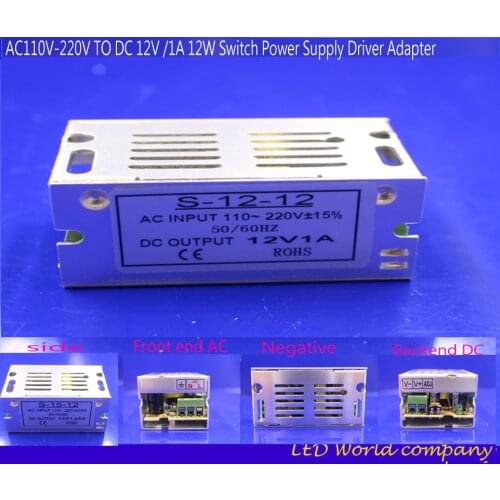 Factory Directly Sell AC110V-220V TO DC 12V /1A 12W Switch Power Supply Driver Adapter LED Strip Light