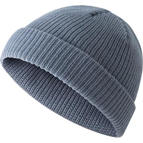 New Fashion Women Men Unisex Autumn Winter Hip-hop Beanies Warm Knitted Melon Hat Black Beige White