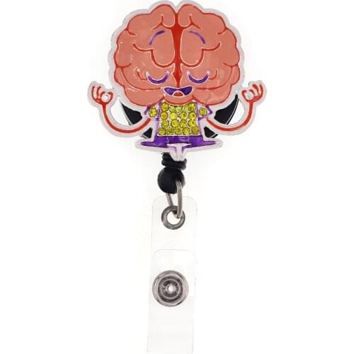 Rhinestone enamel Hospital Cute doctor/nurse Retractable ID Badge Holder reel for nurse accessories
