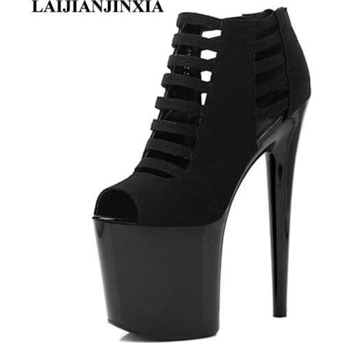 LAIJIANJINXIA Super High Heels Women Pole Dance Shoes Sexy Night Club Party Dancing Shoes Platform 20cm High Heels Sandals