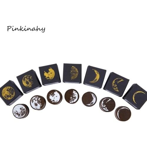 Vintage Phases of the moon Wood Seal Planner Wood Rubber Stamp Set for DIY Scrapbooking Cards Decoration Embossing Craft