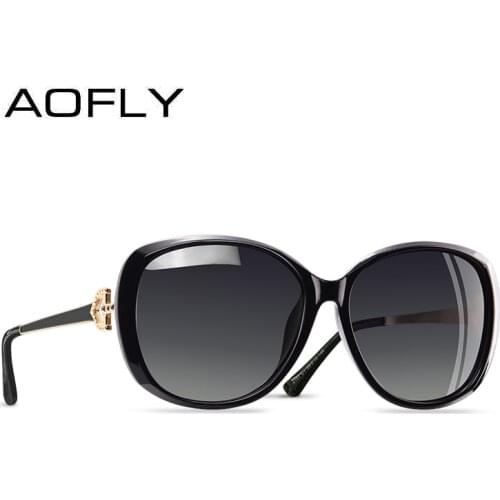 AOFLY Fashion Polarized Sunglasses Women 2020 Luxury BRAND DESIGN Rhinestone Temple Ladies Sun glasses Female Shades Eyewear