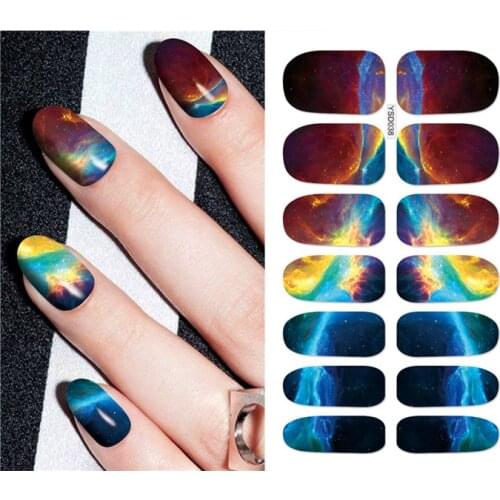 1 sheet DIY Nail Art Water Transfer Stickers Aurora Star Light slider adhesive Watermark Decals Women Beauty Wedding Nails