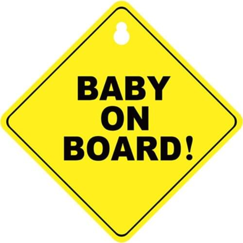 1MM Thickness Car Sticker BABY ON BOARD Baby Safety Sign Environmental Protection PP Suction Cup Style Sticker