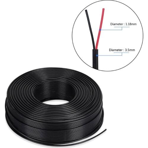 2 Pin Sheathed 18AWG/20AWG/22AWG DC Power Cord Electric White Red Extension Wire