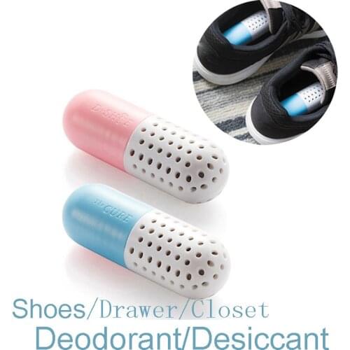 2 Pieces / Set of Moisture Wicking Shoes Deodorant Capsule Shaped Desiccant Tray Deodorant for Home Dehumidification Tool