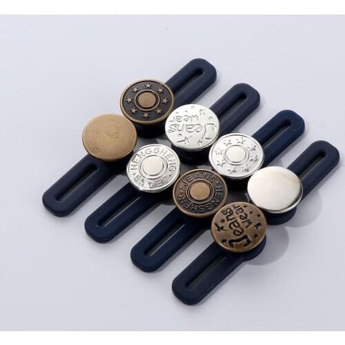 2PCS Vintage Metal Jeans Retractable Button Cotton Garment Trousers Maternity Pants Tight Extender Hooks Sewing Accessories