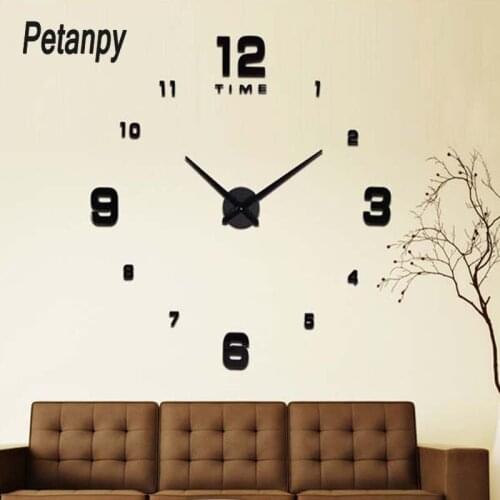 3D Digital Wall Clock Rushed Mirror Creative Quartz Clocks Modern Design Decorative Led Wall Clock Modern Design In Acrylic Gift