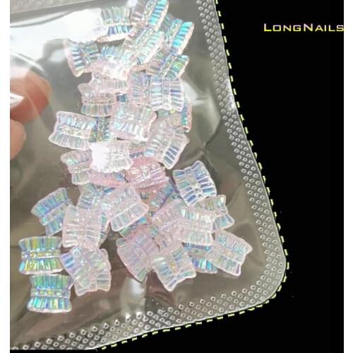 50pcs/Pack "Aurora-Transparent" Lovely Decors Japanese Pleated*Skirt Symphony DIY 8*9mm Flatback Mermaid Art Decorations #2021
