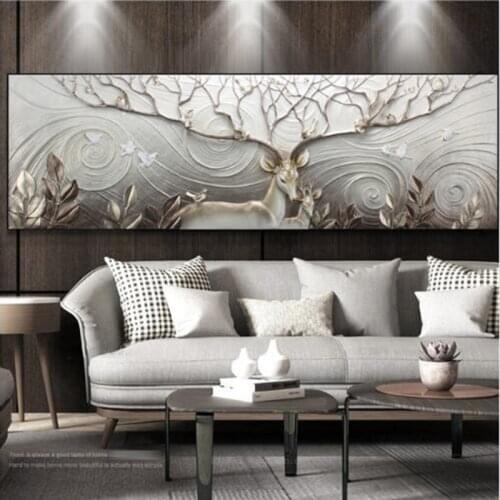 5D Diy Diamond Painting Animal Deer Mosaic Full Square Round Rhinestone Embroidery Cross Stitch Living Room DecorationZP-4424