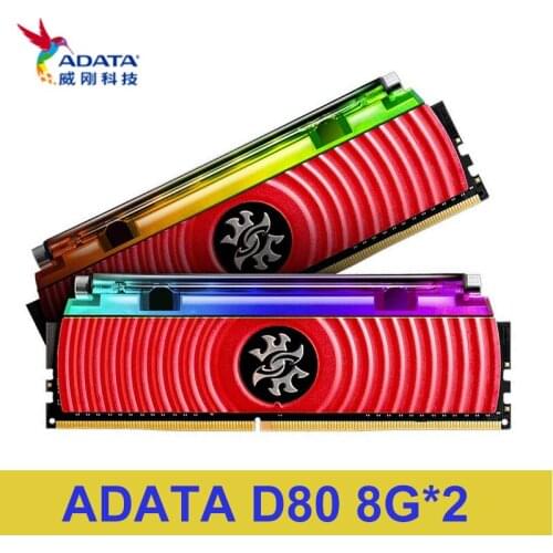 ADATA XPG Spectrix D80 Liquid-Cooled RGB DDR4 4133MHz 16GB (2x8GB) 288-Pin PC4 Desktop U-DIMM Memory Retail Kit