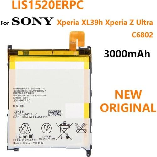 For SONY XL39h Xperia Z Ultra C6802 Togari L4 ZU C6833 High Quality Battery 100% Original LIS1520ERPC 3000mAh batteria new stock