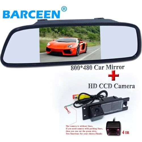 RIO car rear view camera 4 IR LIGHT for OPEL Astra H/Vectra C/Zafira B,FIAT Grande+5" car reversing mirror monitor