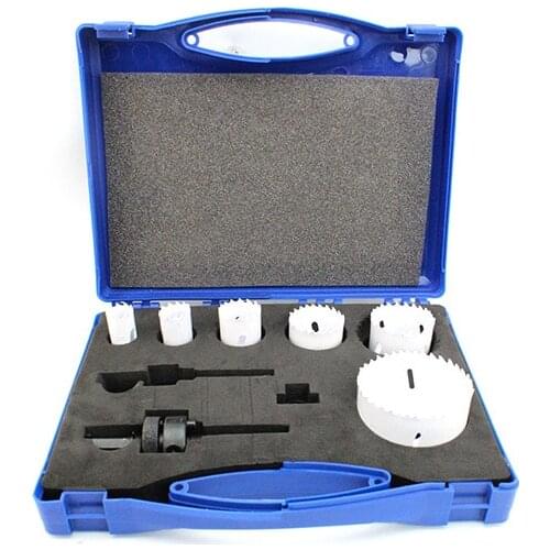 9-piece plastic boxed bimetal hole saw 19-57mm hole drill bit manufacturer spot wholesale woodworking hole saw