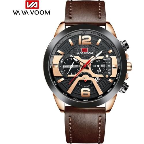 Luxury Brand Calendar Watch Relogio Masculino Mens Military Sport Watches Men Waterproof Fashion Blue Leather Strap Wristwatch