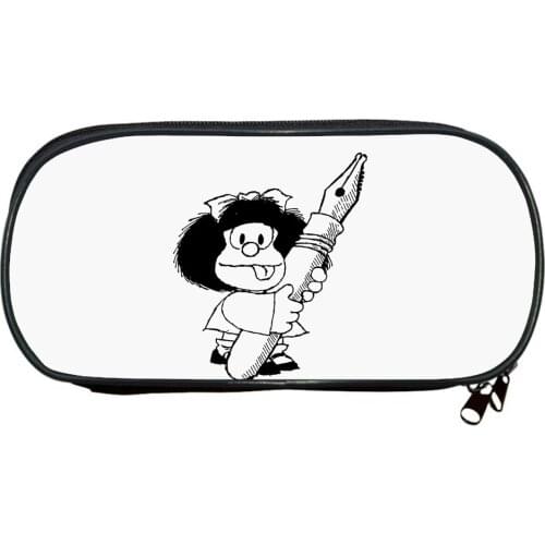 Mafalda Pencil Case Large Capacity Children Pen Box Cartoon Pen Bag Kids Comics Pencil Box Boys Girls Teens Stationery Bag