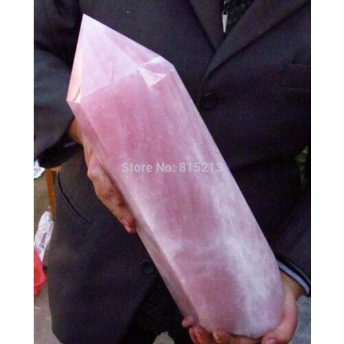 Ddh001029 long AAA NATURAL ROSE QUARTZ CRYSTAL POINT Healing