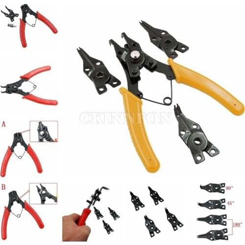 DHL 200PCS 4in1 Multifunction Circlip Pliers Snap Ring Pliers Card Straight Outside Bent Fantanstic