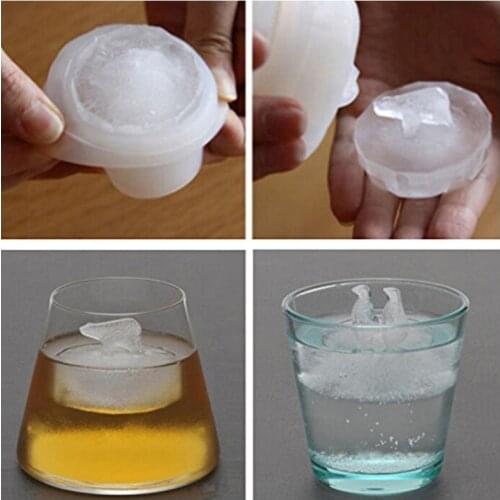 Polar Bear Penguin Ice Mold Creatived Silicone Ice Cube Maker 3D Three-Dimensional Ice Sculpture Polar Animals Ice Mould