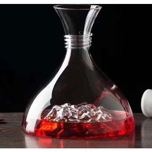 Red Wine Decanter Iceberg Lead-free Glass Crystal Carafe Fine-packing Elegant Gift for Father Husband