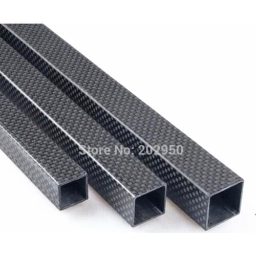 1pcs 2pcs 3K Full Carbon Fiber Square Tube High Strength Length 500mm OD 10mm 15mm 20mm 22mm 25mm 30mm Glossy Surface