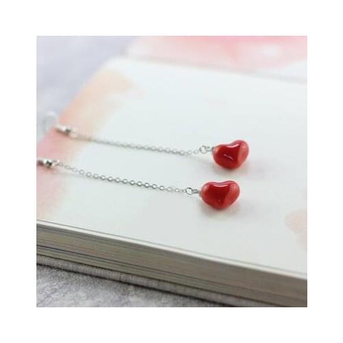 Contracted small adorn article ceramic ear line long tassels eardrop grace ear chain earrings female temperament #1088