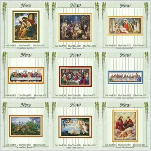Jesus Goddess Christ religious family painting counted print on canvas DMC 11CT 14CT Cross Stitch kit embroidery needlework sets