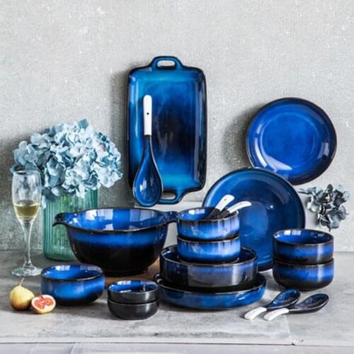 Set Pinliang kiln to retro style dishware set household Japanese tableware one person eating tableware and chopsticks single set