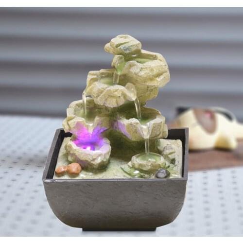 Desktop Water Fountain Portable Tabletop Waterfall Soothing Relaxation Zen Meditation Lucky Fengshui Home Decorations