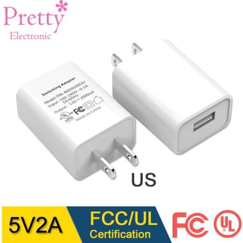 New Arrivals FCC UL Certification Fast Charger Quick Wall Travel Adapter US 5V2A USB Charge Mobile Phone Charging Adaptor